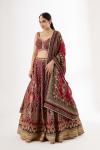 Deep Red Silk Crepe Lehenga