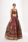 Deep Red Silk Crepe Lehenga