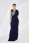 Oxford Blue Drape Gown