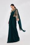 Bottle Green Drape Saree