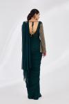 Bottle Green Drape Saree