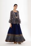 Deep Blue Georegette Lehenga