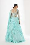 Sea Green Tiered Lehenga