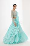 Sea Green Tiered Lehenga