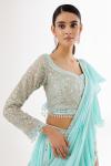 Sea Green Tiered Lehenga