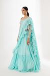 Sea Green Tiered Lehenga