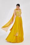 Mustard Chinon Lehenga