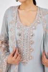 Neutral Grey Cape Anarkali