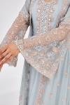 Neutral Grey Cape Anarkali