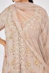 Beige Chinon Silk Lehenga