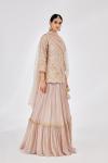 Beige Chinon Silk Lehenga