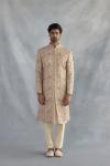 Amber Gold Silk Sherwani