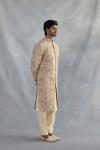 Amber Gold Silk Sherwani