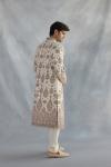 Cream Raw Silk Sherwani