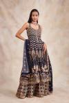 Navy Blue Crepe Anarkali