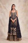 Navy Blue Crepe Anarkali