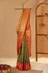 Pine Green Kanjivaram Tissue Saree