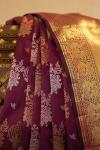 Royal Purple Lehariya Kanjivaram Saree