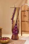 Royal Purple Lehariya Kanjivaram Saree