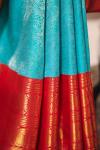 Turquoise Kanjivaram Silk Saree