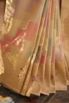 Ivory gold kattan silk saree