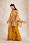 Mustard Peplum Sharara Set