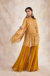 Mustard Peplum Sharara Set