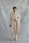 Beige Silk Sherwani