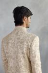 Beige Raw Silk Sherwani