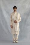 Beige Raw Silk Sherwani