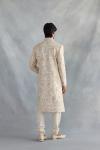 Beige Raw Silk Sherwani