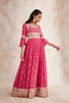 Pink Bandhej Anarkali