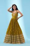 Olive Green Georgette Anarkali