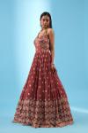 Aragon Rust Georgette Anarkali