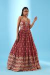 Aragon Rust Georgette Anarkali