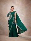 Emerald Green Georgette Drape Saree