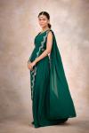 Emerald Green Georgette Drape Saree