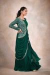 Emerald Green Georgette Drape Saree