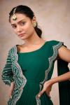 Emerald Green Georgette Drape Saree