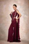 Burgundy Georgette Drape Saree