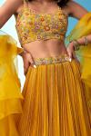 Yellow Alphanso Georgette Lehenga