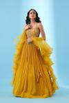 Yellow Alphanso Georgette Lehenga