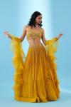 Yellow Alphanso Georgette Lehenga