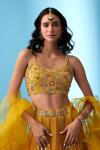 Yellow Alphanso Georgette Lehenga