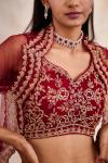 Carmine Red Georgette Lehenga