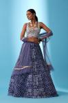 Blueberry Printed Georgette Lehenga