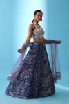 Blueberry Printed Georgette Lehenga