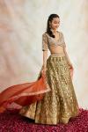 Henna Green Banarasi Silk Lehenga