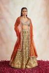 Henna Green Banarasi Silk Lehenga