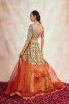 Henna Green Banarasi Silk Lehenga